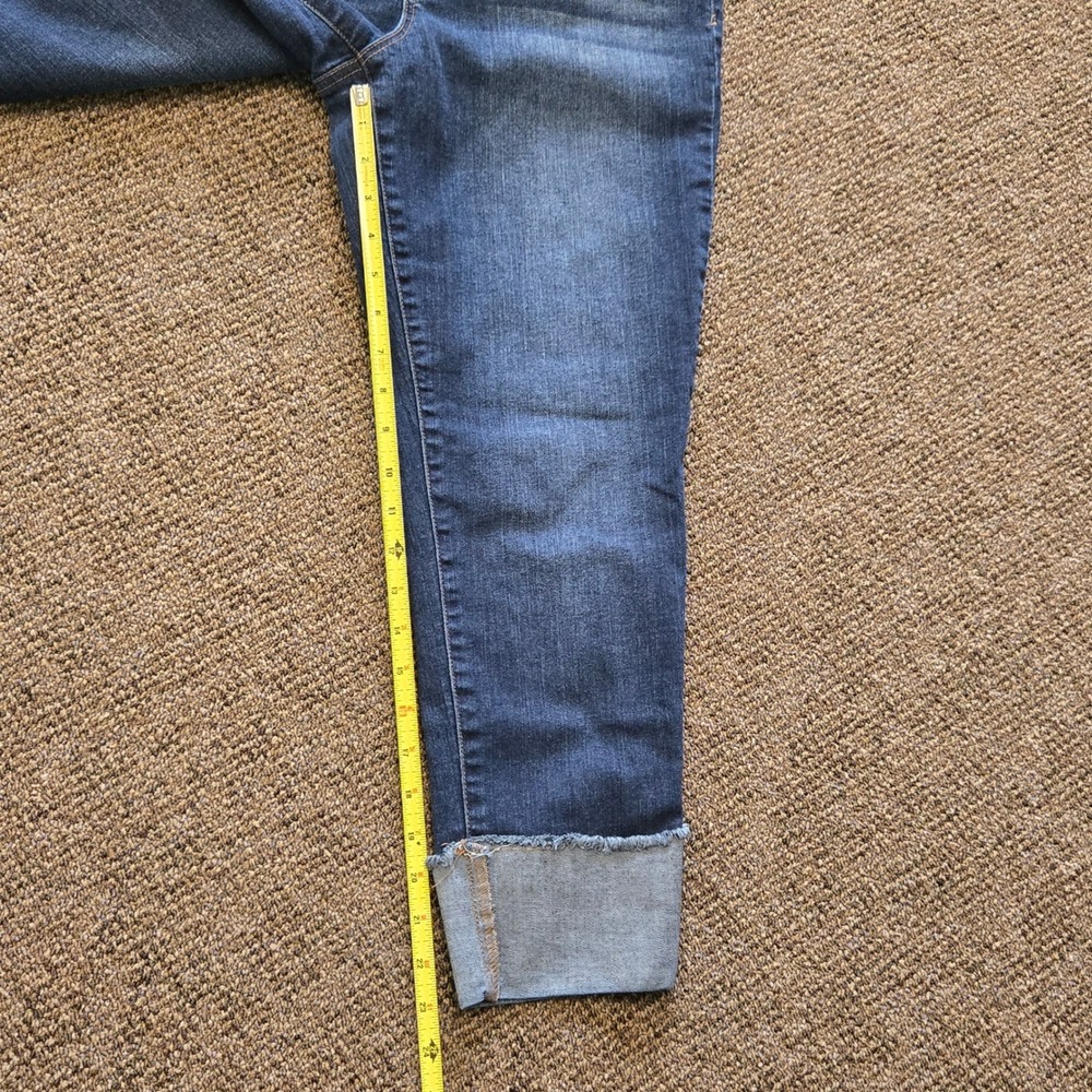 1822 Denim Taylor Ankle Jeans Dark Wash Raw Edge Cuff Cropped Slim Mid - Picture 7 of 12